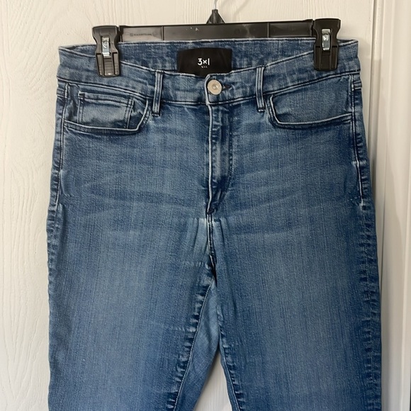 3X1 Frayed Cropped Ankle Medium Wash Denim Jeans Size 29 - Picture 2 of 10